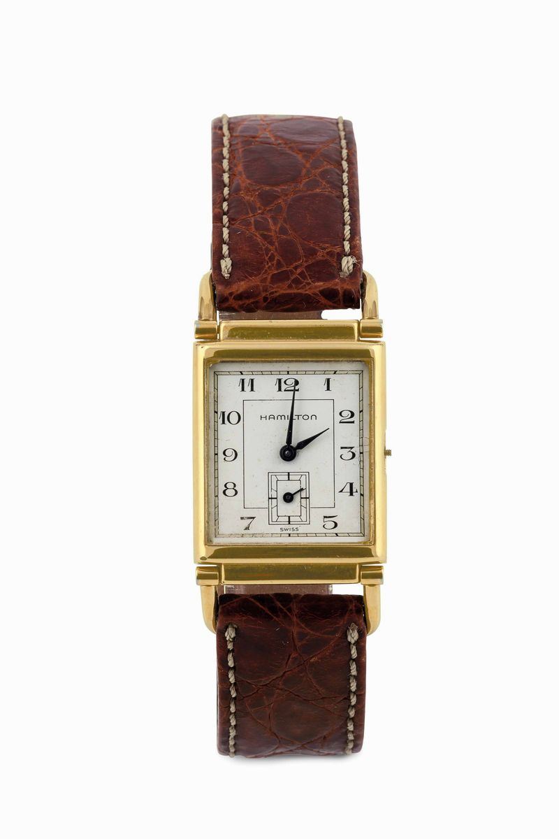 HAMILTON - Elegante orologio di forma, ref. 6098, movimento al quarzo, circa 1980  - Asta Orologi da Polso e da Tasca  - Cambi Casa d'Aste