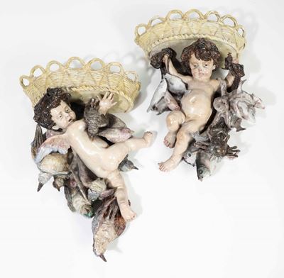 Lotto di 4 Putti in Ceramica,