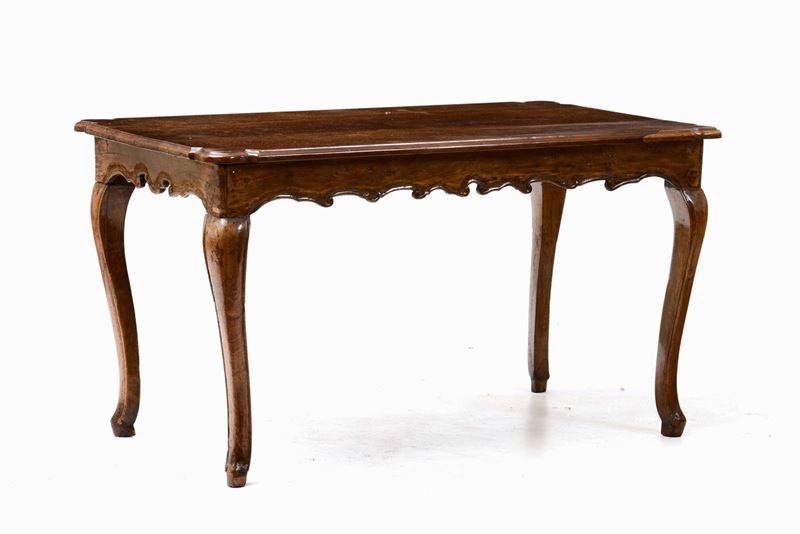 Tavolo in legno con piano sagomato, XIX secolo  - Auction Antiques - Time Auction - Cambi Casa d'Aste