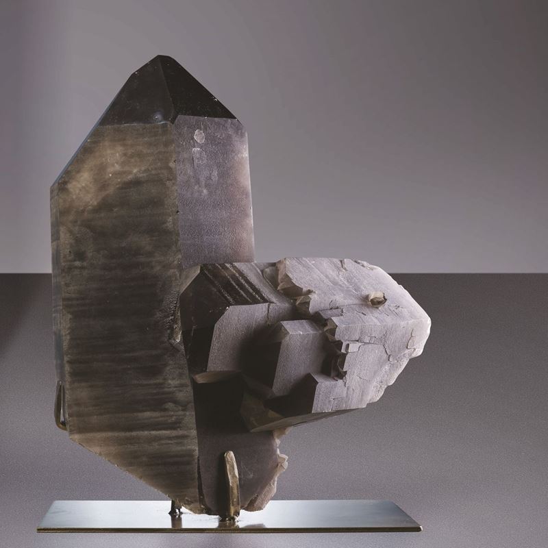 Doppio cristallo naturale di quarzo nero  - Auction Mirabilia - Natural History - Cambi Casa d'Aste