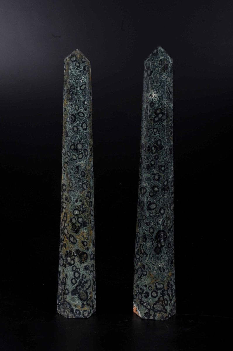 Coppia Prismi in Elderite Verde