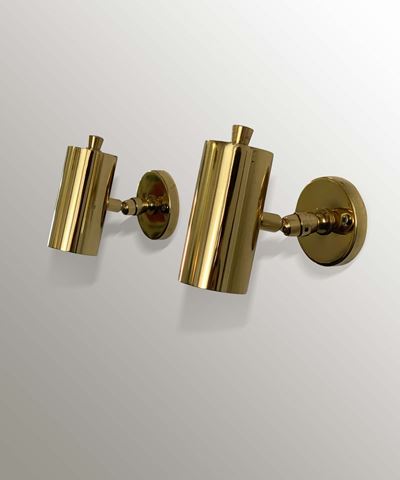 Coppia di Lampade Orientabili con Struttura in Ottone.