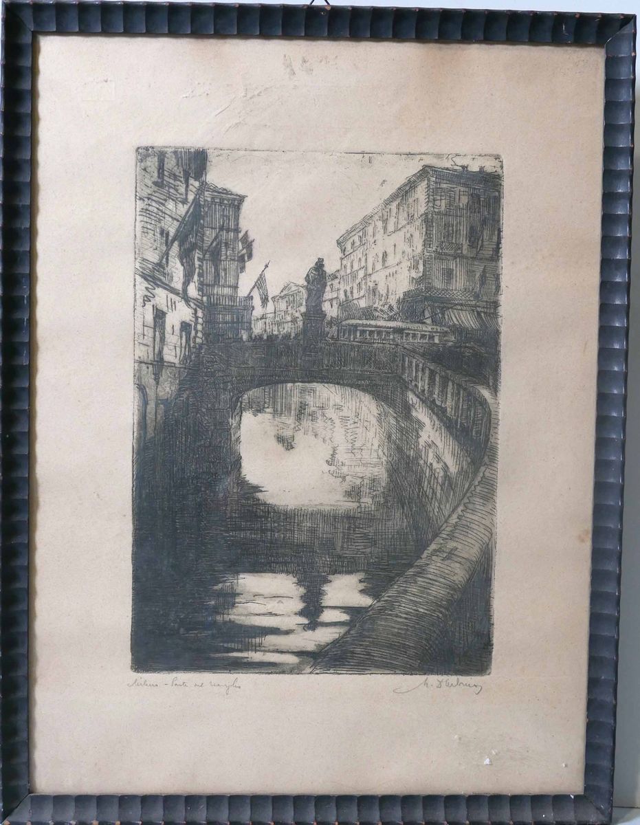 Lotto di 19 Incisioni e Stampe Varie Epoche e Soggetti Diversi tra Cui 2 di Piranesi