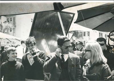 Pier Paolo Pasolini con Ettore Garofalo e Laura Betti