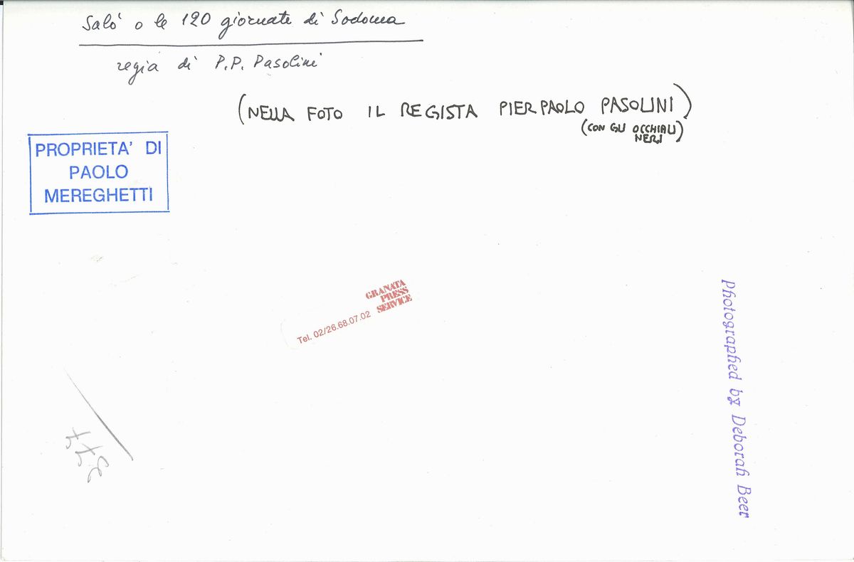 “salò e le 120 Giornate di Sodoma” Regia di Pier Paolo Pasolini