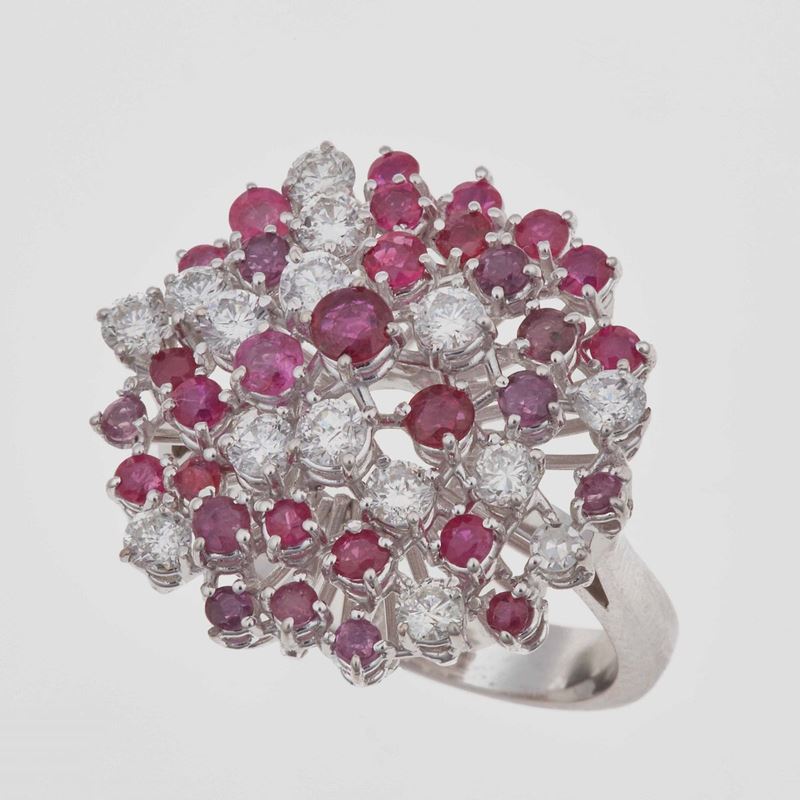Anello con diamanti e rubini  - Auction Jewels - Time Auction - Cambi Casa d'Aste