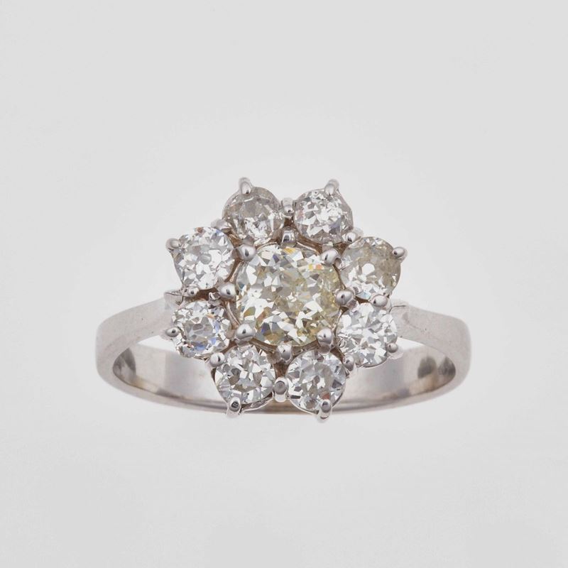 Anello con diamanti di vecchio taglio  - Auction Jewels - Time Auction - Cambi Casa d'Aste