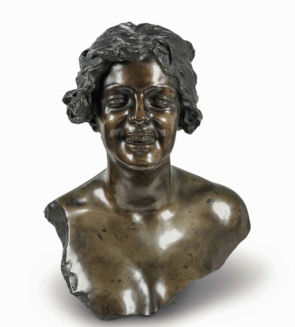 Giuseppe Renda (1859-1939) Busto di donna che ride