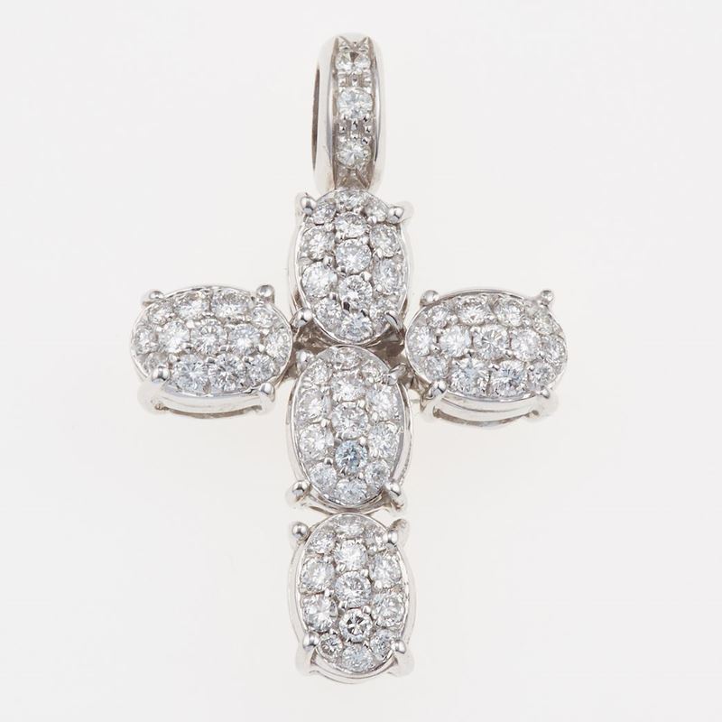 Pendente con pavé di diamanti  - Auction Jewels | Timed Auction - Cambi Casa d'Aste