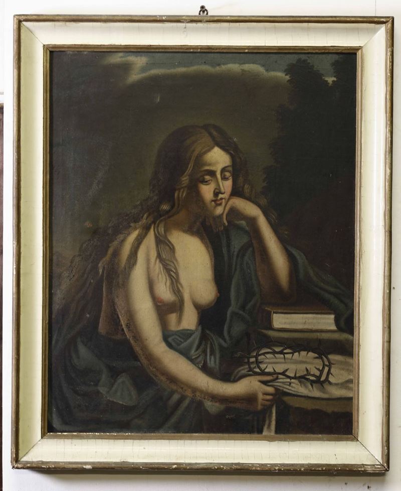 Scuola della fine del XVII secolo Maddalena  - Auction Paintings of the 19th - 20th century | Time Auction - Cambi Casa d'Aste