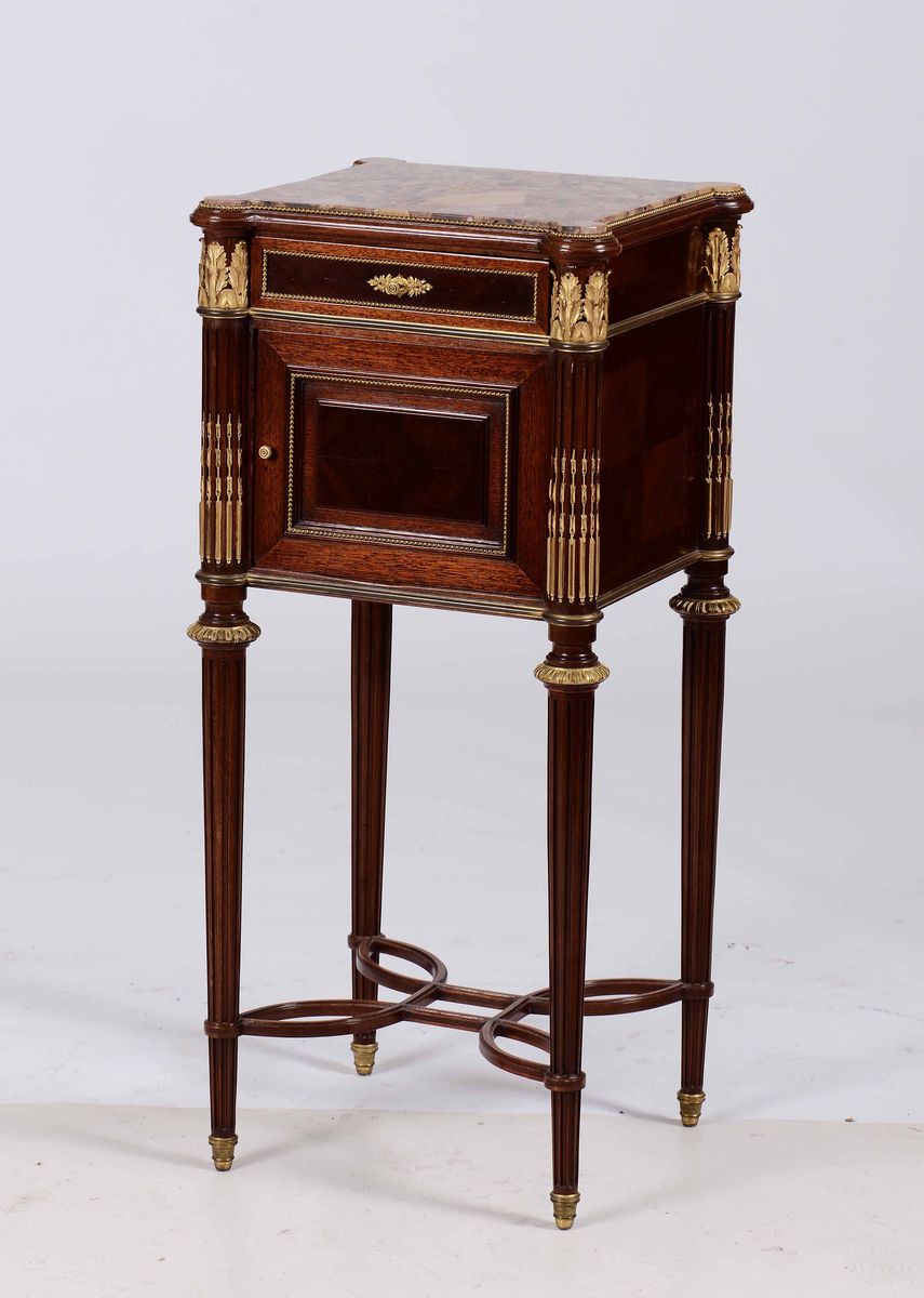 Comodino Napoleone III in Stile Luigi XVI, XIX Secolo