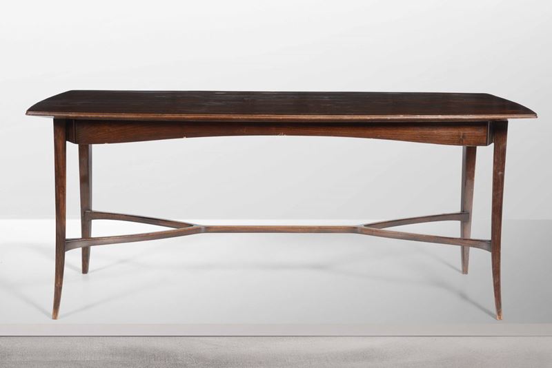 Tavolo rettangolare con struttura e piano in legno.  - Asta Design - Cambi Casa d'Aste