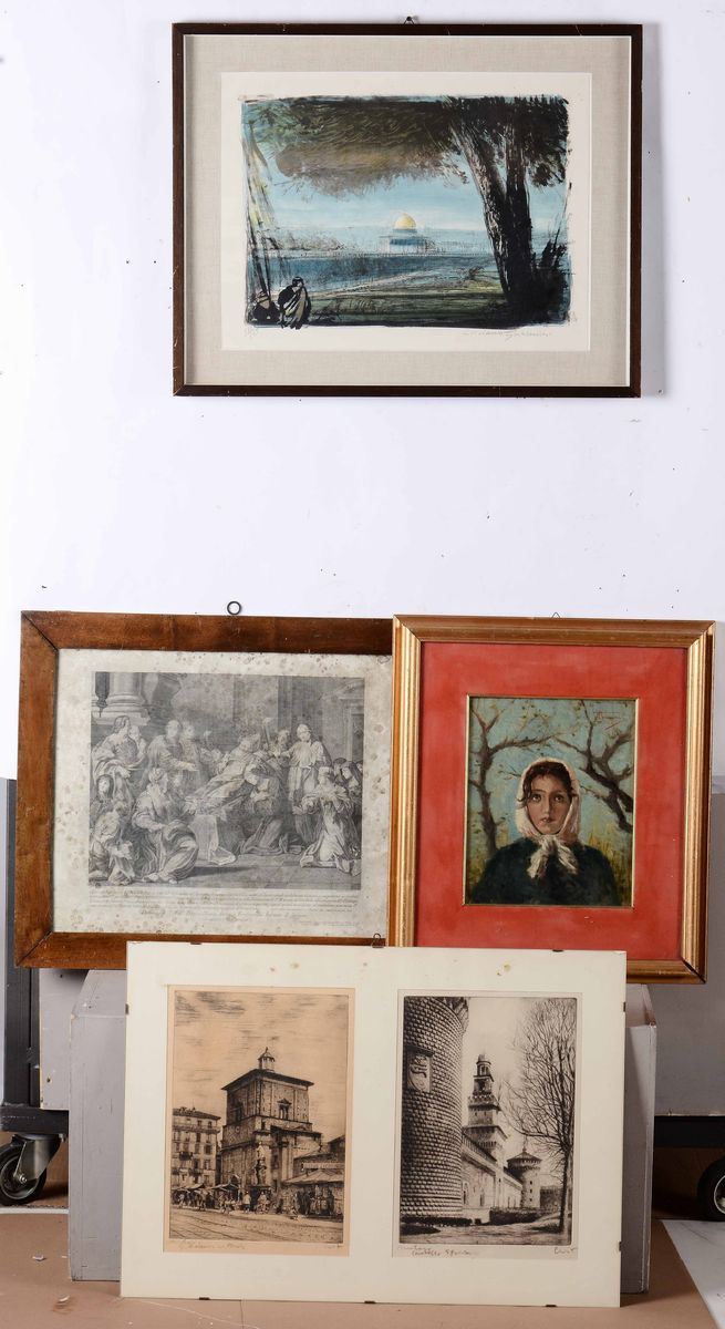 Lotto di dipinti e stampe  - Auction Antiques V - Cambi Casa d'Aste