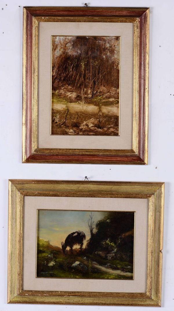 Due paesaggi in cornice, XIX-XX secolo