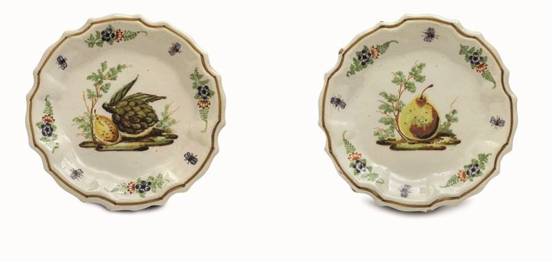 Coppia di piatti Lodi, 1775-1800  - Asta Maioliche e Porcellane - Cambi Casa d'Aste