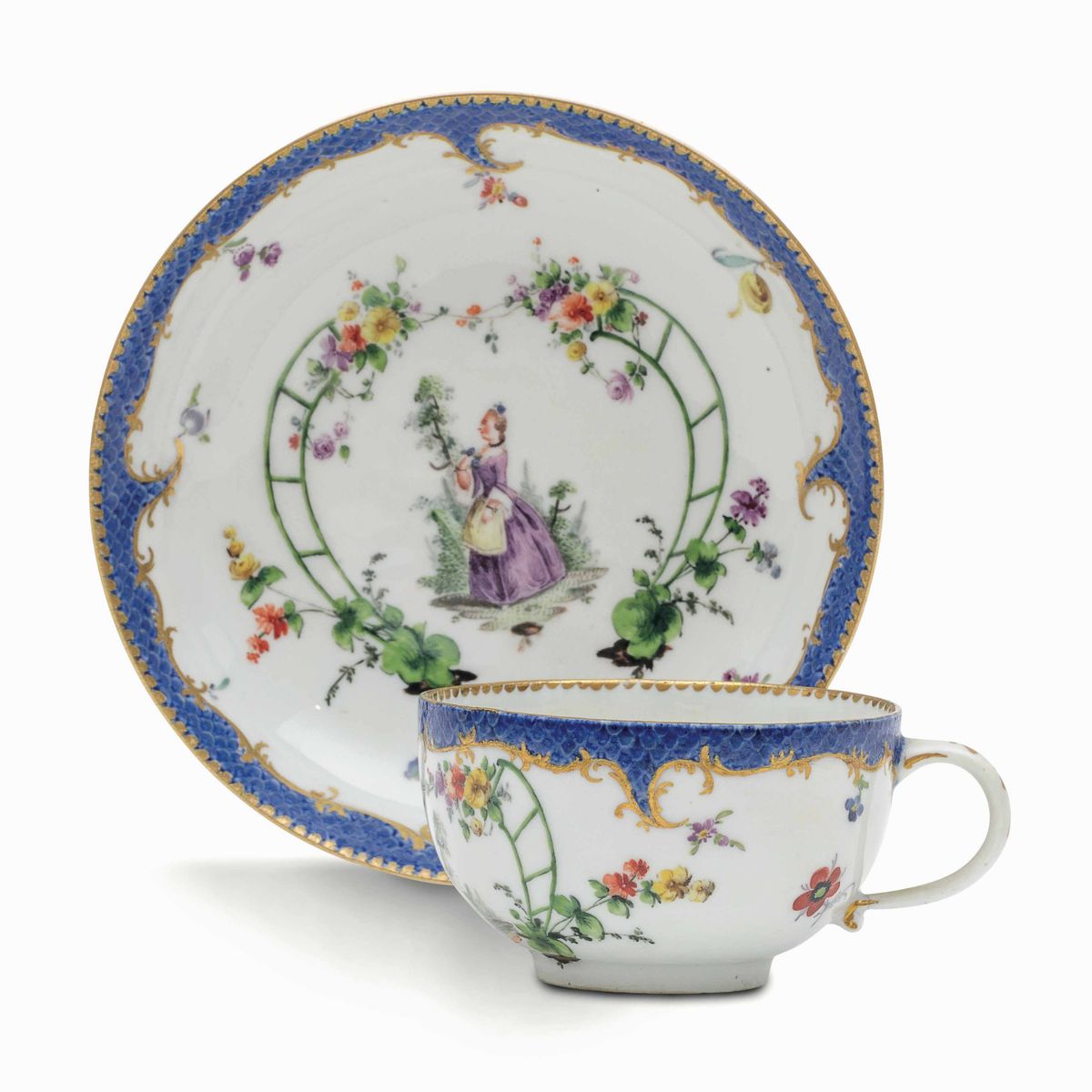 Tazza con Piattino Meissen, 1750-1760 Circa
