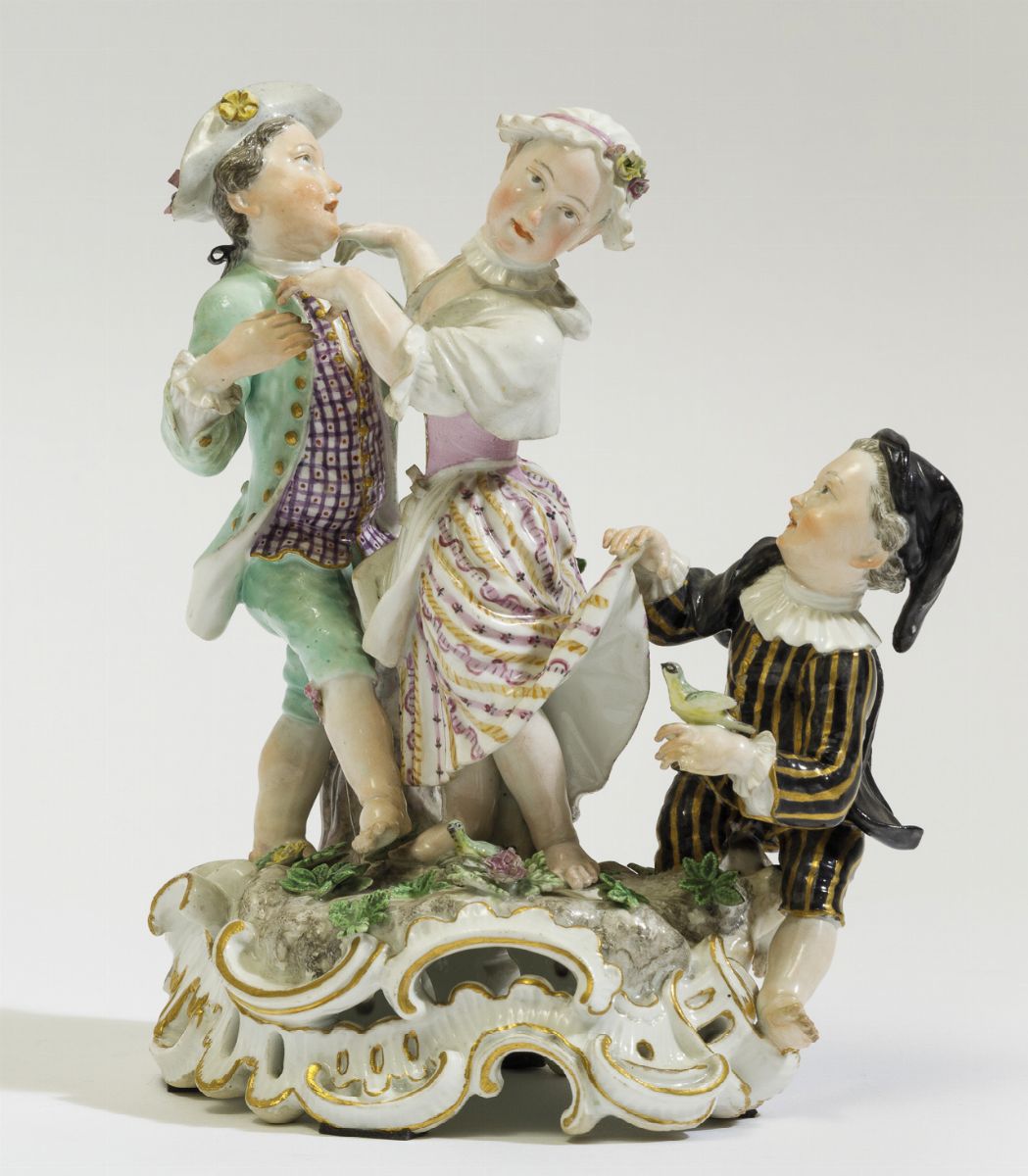 Raro Gruppo Meissen, 1763-1774 Modello di Carl Christoph Punct (?-1765)