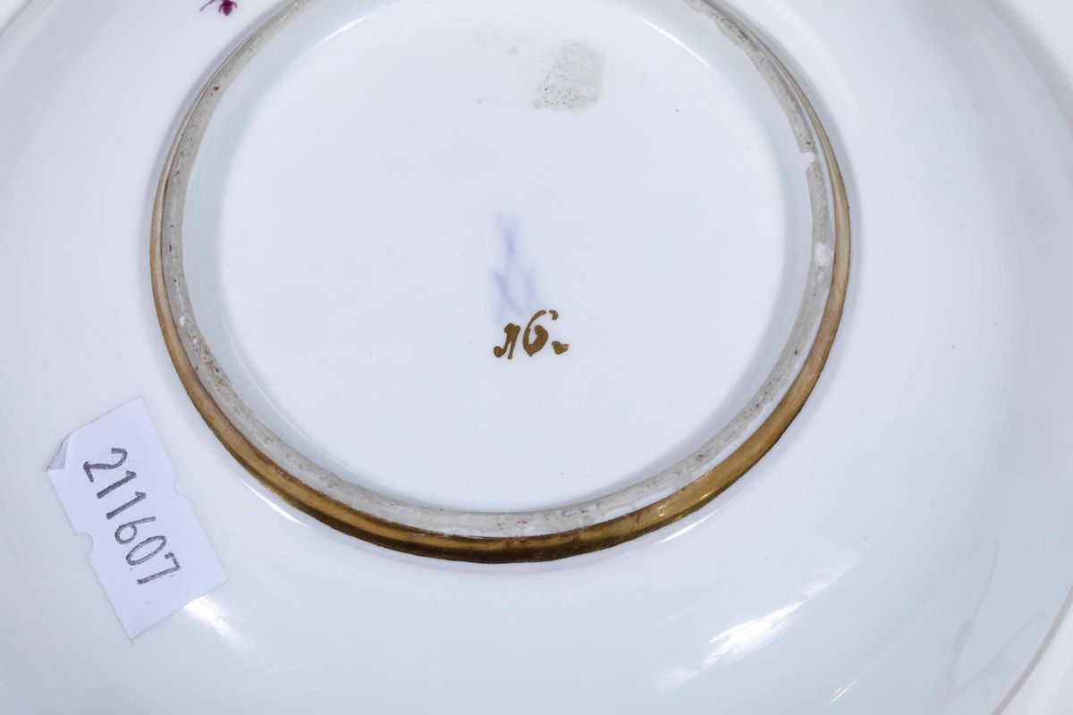 Coppia di Tazze con Piattino Meissen, 1740-1745 Circa