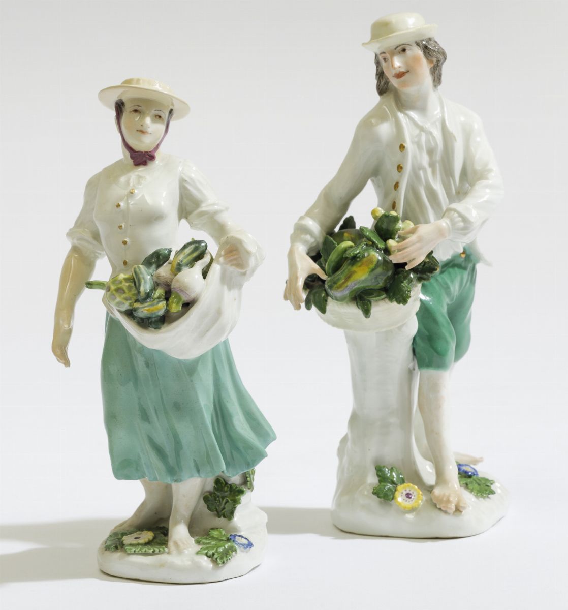Coppia di Figurine Meissen, 1750 Circa Modelli di Johann Friedrichch Eberlein (1696-1749)