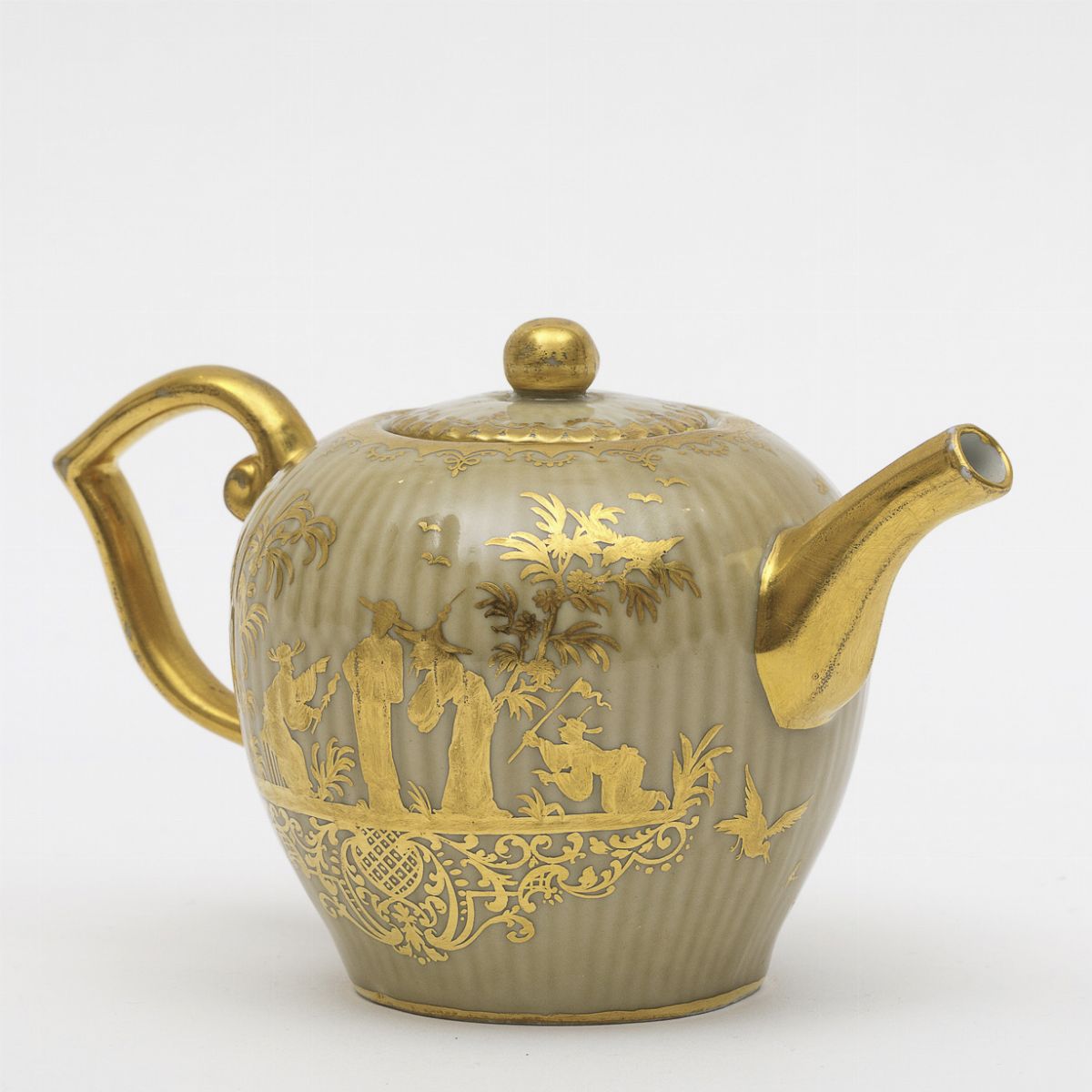Teiera Meissen, 1735 Circa Decorazione: Augsburg, Bottega dei Seuter