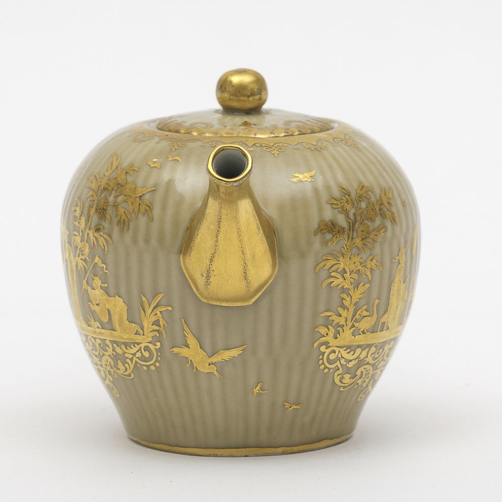 Teiera Meissen, 1735 Circa Decorazione: Augsburg, Bottega dei Seuter