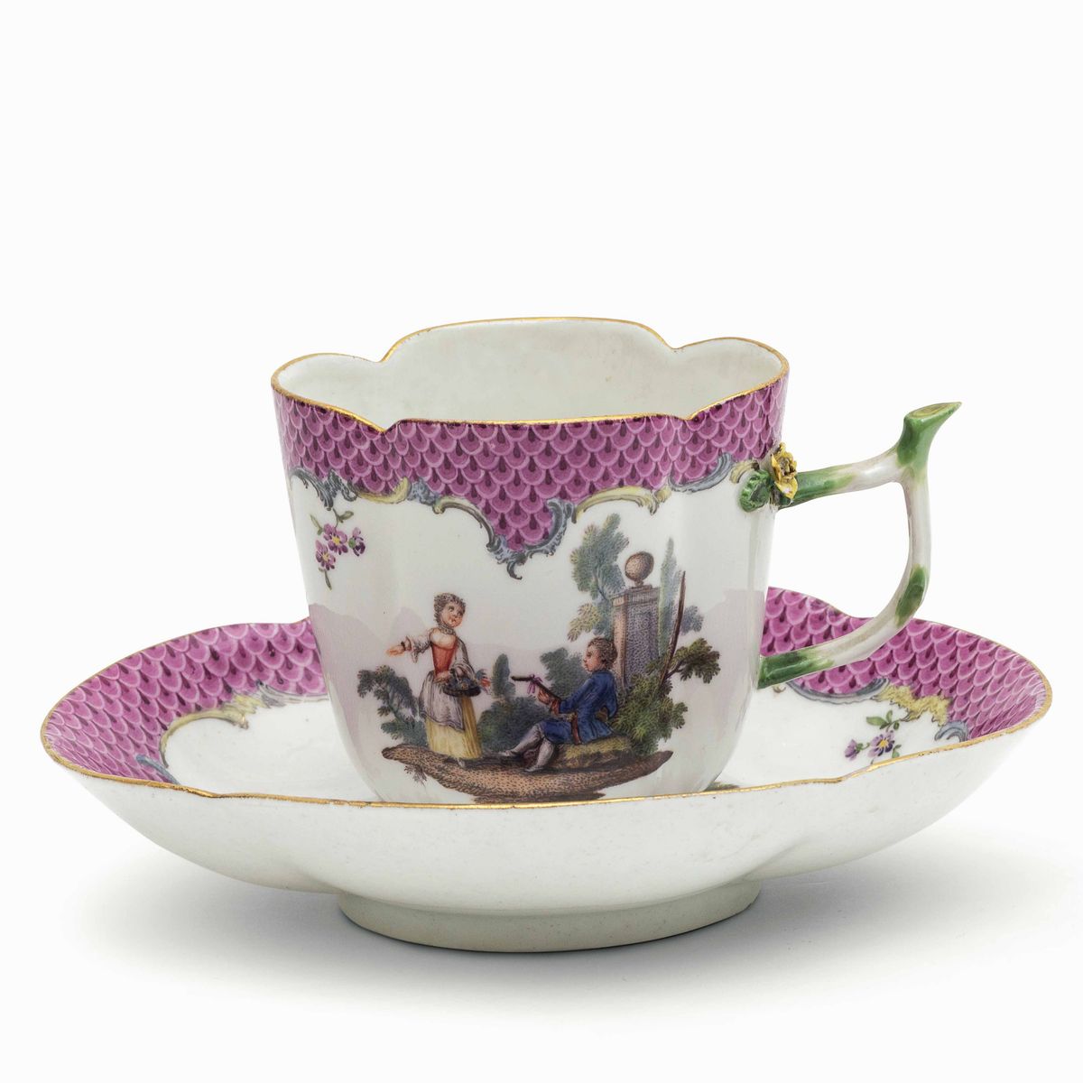 Tazza con Piattino Meissen, 1750 Circa