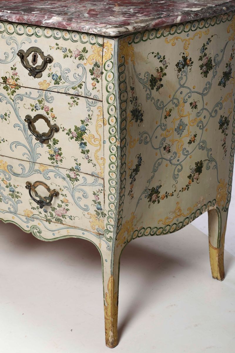 Cassettone in Legno Laccato, Genova XIX-XX Secolo