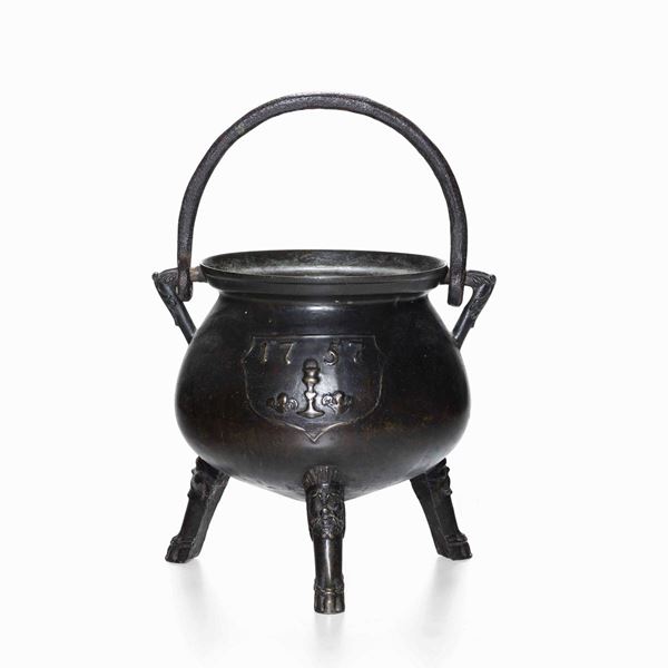 A bronze cauldron from beyond the Alps, dated 1757