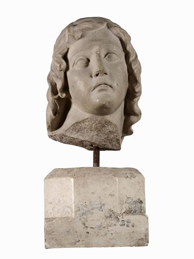 Coppia di Teste Classiche. Marmo Bianco. Scultore del XIX Secolo