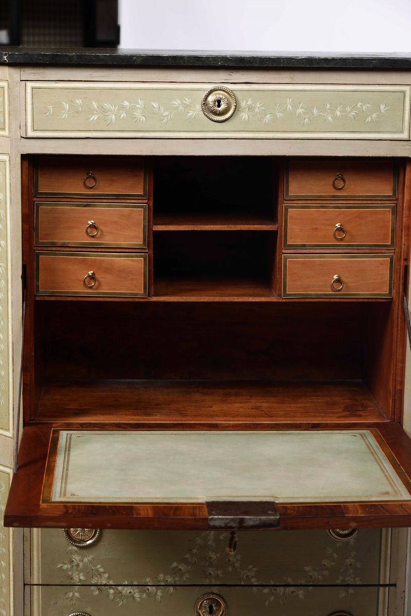 Secretaire in Stile Direttorio in Legno Dipinto