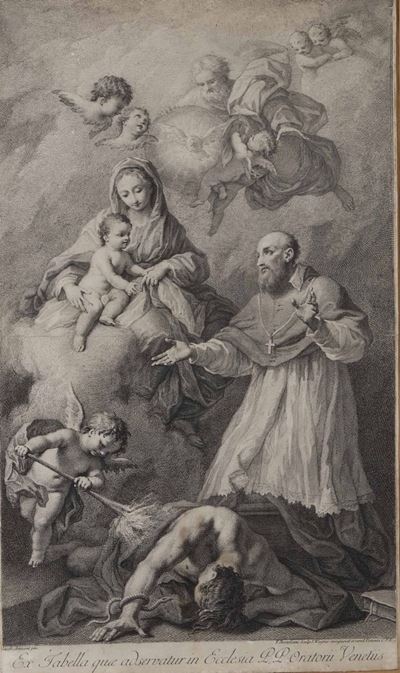 Francesco Bartolozzi da Amigonisan Francesco di Sales, la Santa Vergine e la Santa Trinitã