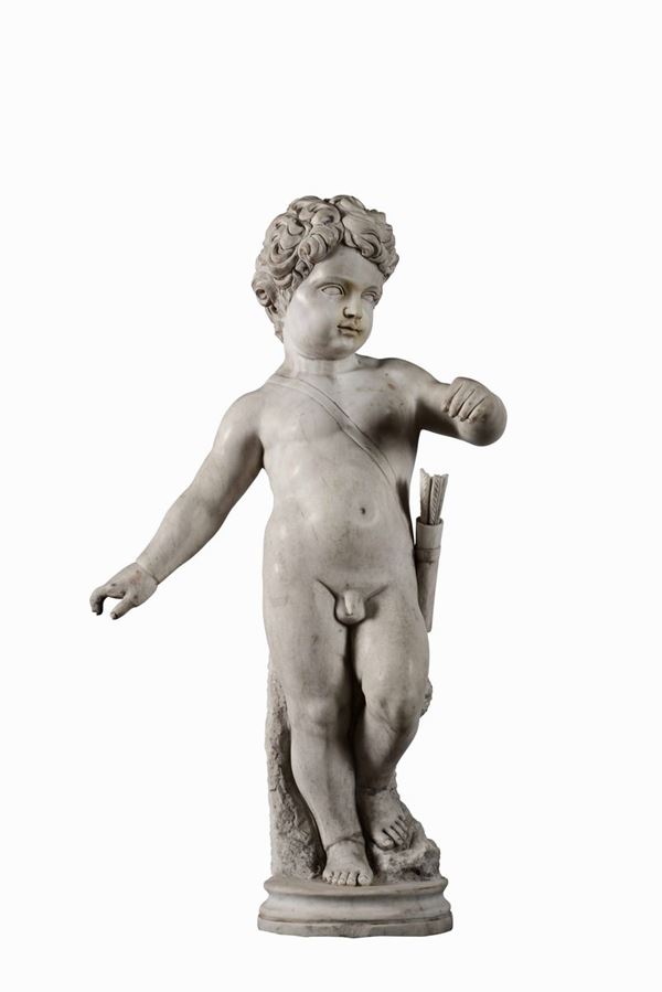 Cupido. Marmo bianco. Arte del XX secolo