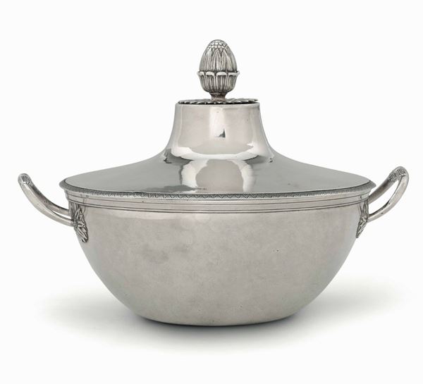 A silver tureen with lid, Florence, 1800s
