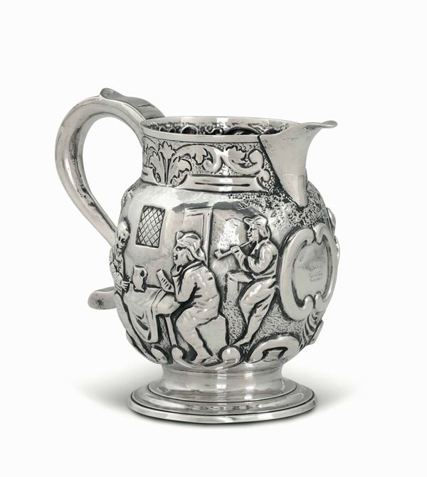 A silver pitcher, W. Brown, London 1821