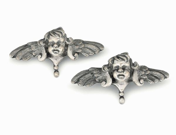 Two silver cherubs, Italy, 17/1800s