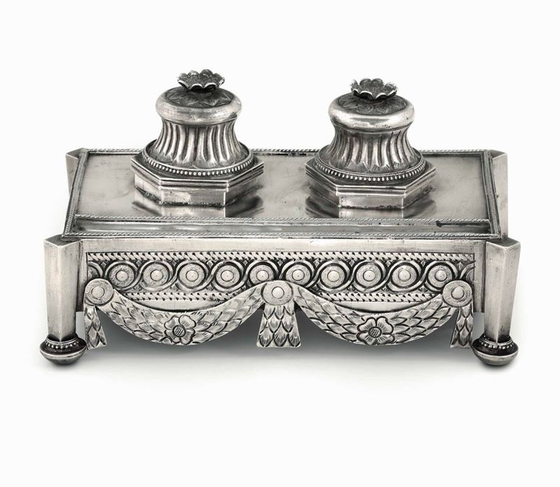 A silver inkwell, South America late 1800s  - Auction Collectors' Silvers - Cambi Casa d'Aste