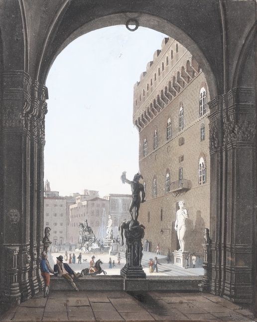 Anonimo del XIX secolo Veduta di Firenze  - Auction Antiques | Time Auction - Cambi Casa d'Aste