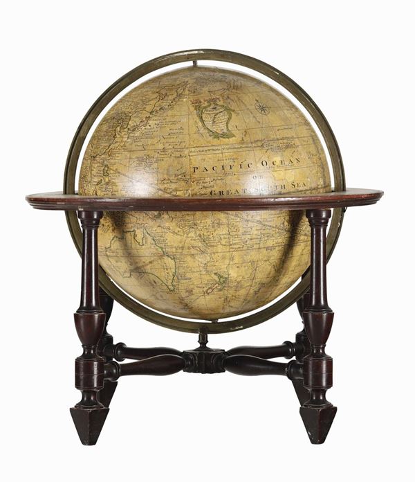 Globo terrestre Ferguson's terrestrial globe improved by G. Wright, Inghilterra XVIII secolo
