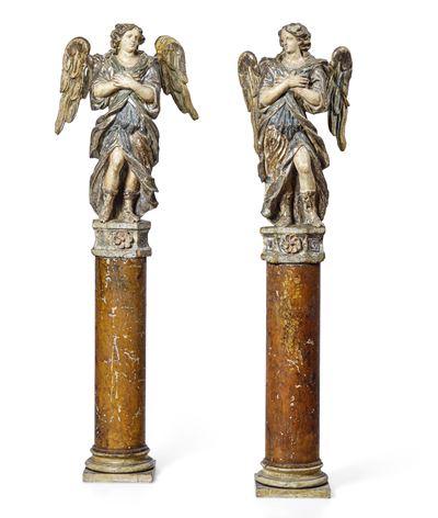 Coppia di Angeli. Arte Barocca Italiana del XVII Secolo