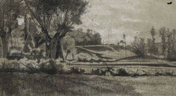 Ernesto Rayper (Genova 1840- Gameragna di Stella 1873) Paesaggio