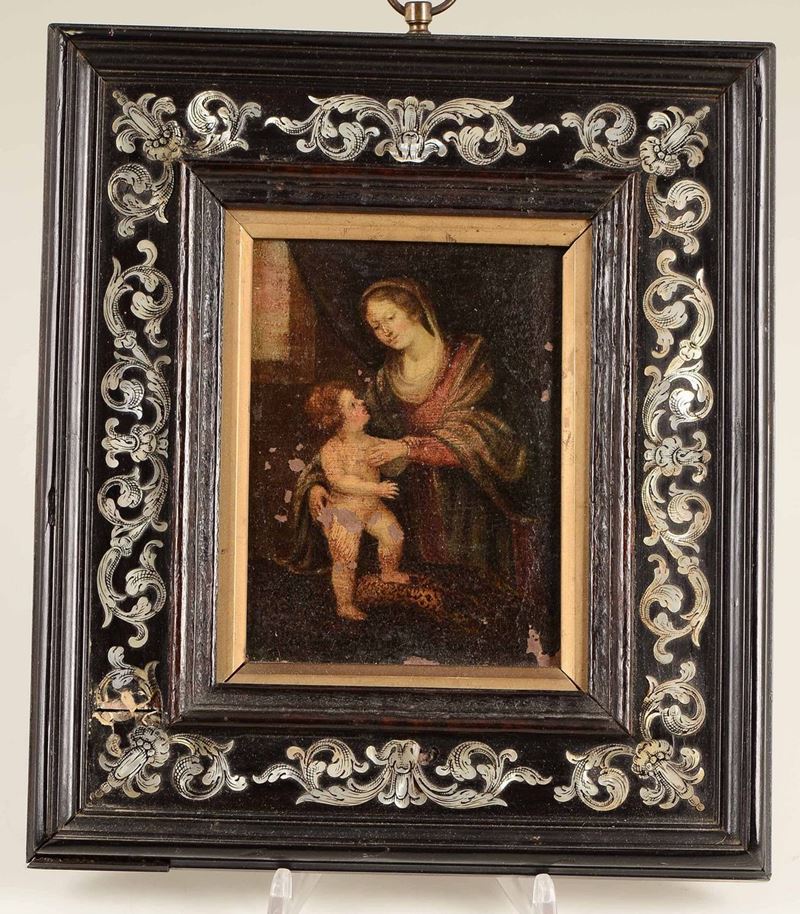 Cornice in legno intarsiato in madreperla, XIX secolo  - Auction Important Sculptures, Furnitures and Works of Art - Cambi Casa d'Aste