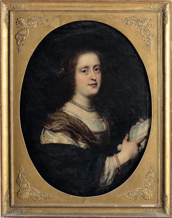 Justus Sustermans - Justus Sustermans (Anversa 1597 - Firenze 1681) Ritratto di dama, probabilmente Vittoria della Rovere