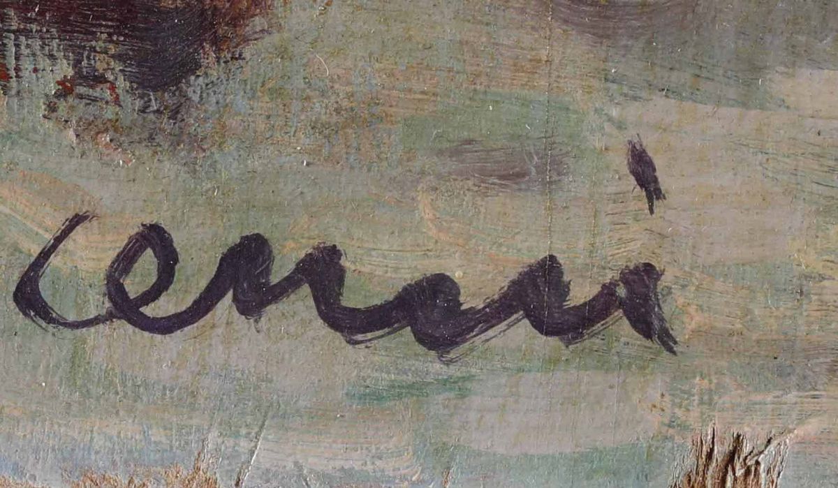 Renato Cenni (1906-1977)veduta Cittadina con Figure