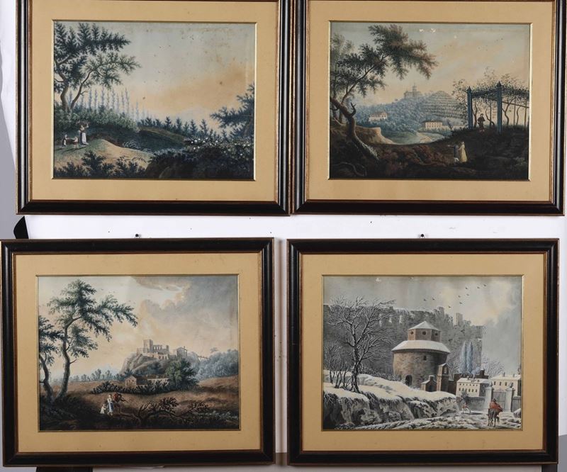 Scuola del XIX secolo Le quattro stagioni  - Auction Old Masters | Timed Auction - Cambi Casa d'Aste