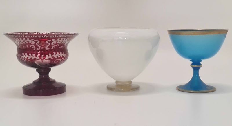 Tre coppe in vetro  - Asta Arti Decorative del Novecento | Cambi Time - Cambi Casa d'Aste