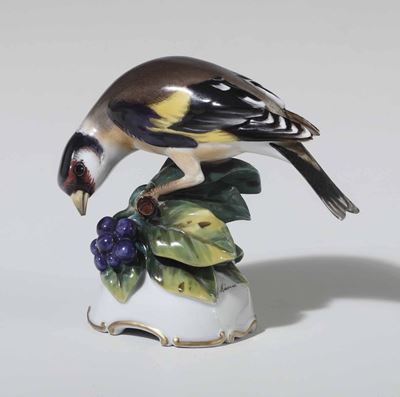 Figurina di Cardellino Germania, Manifattura Rosenthal, Prima Metà del XX Secolo