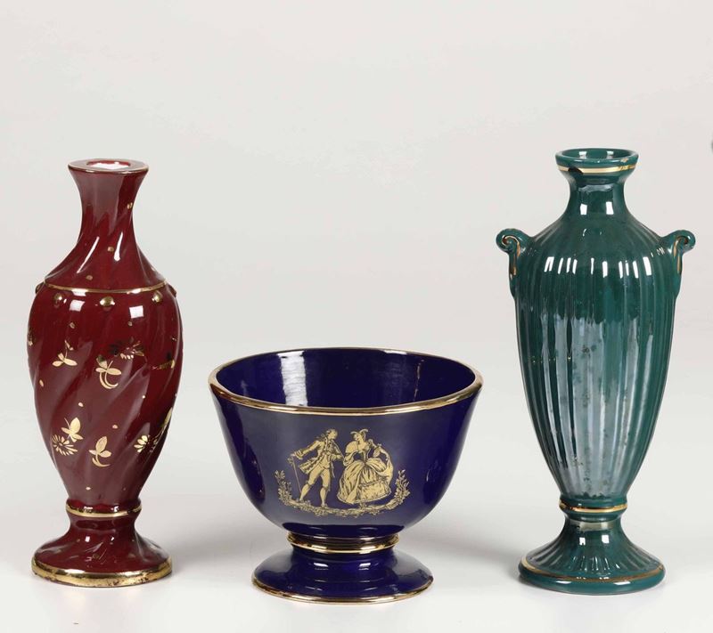 Due vasi e una ciotola XX secolo  - Auction Timed Auction | Ceramics - Cambi Casa d'Aste