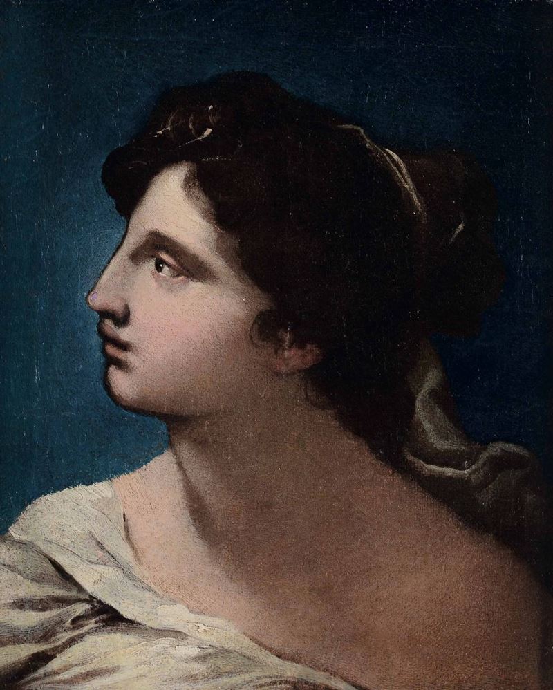 Anonimo del XIX secolo Profilo femminile  - Asta Dipinti Antichi | Asta a Tempo - Cambi Casa d'Aste