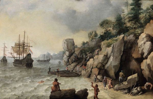 Adam Willaerts (Londra 1577 - Utrecht 1664) Marinai e pesca