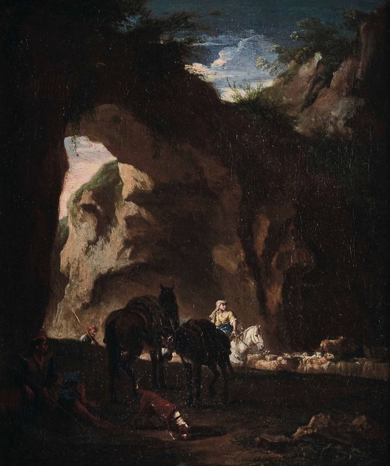 Jacob De Heusch (1657-1701) Pastorale  - Asta Dipinti Antichi | Asta a Tempo - Cambi Casa d'Aste